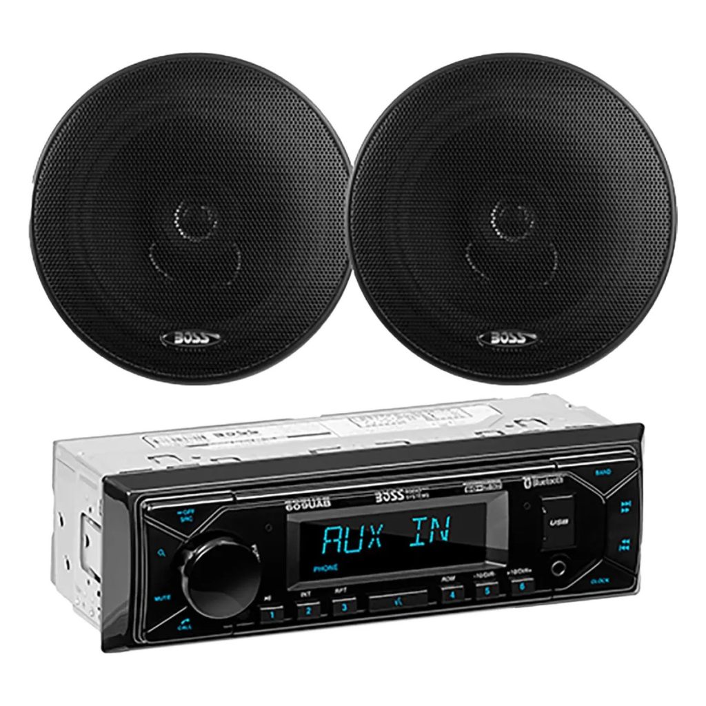 Combo Estéreo Boss 628BCK 1 Din Bluetooth USB + 2 Parlantes 6.5 Pulgadas – imagen 2