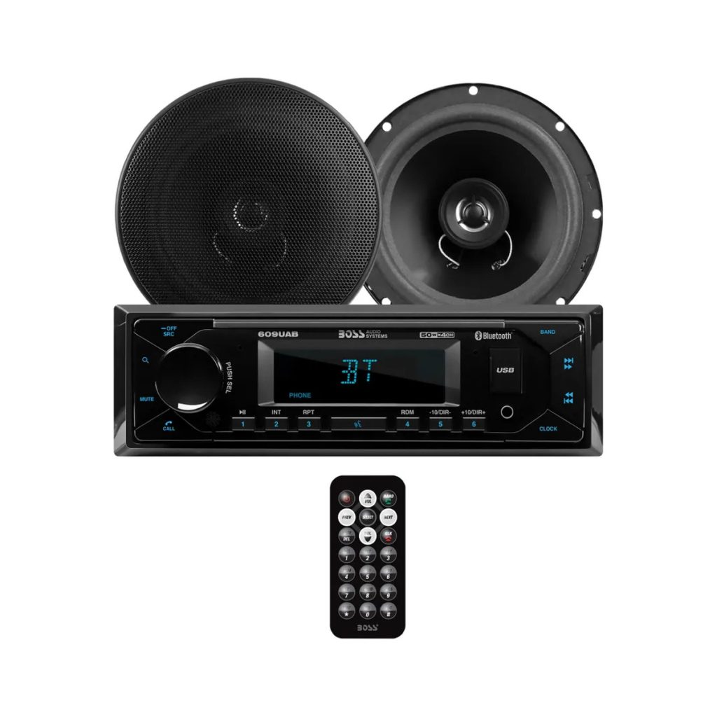 Combo Estéreo Boss 628BCK 1 Din Bluetooth USB + 2 Parlantes 6.5 Pulgadas – imagen 1
