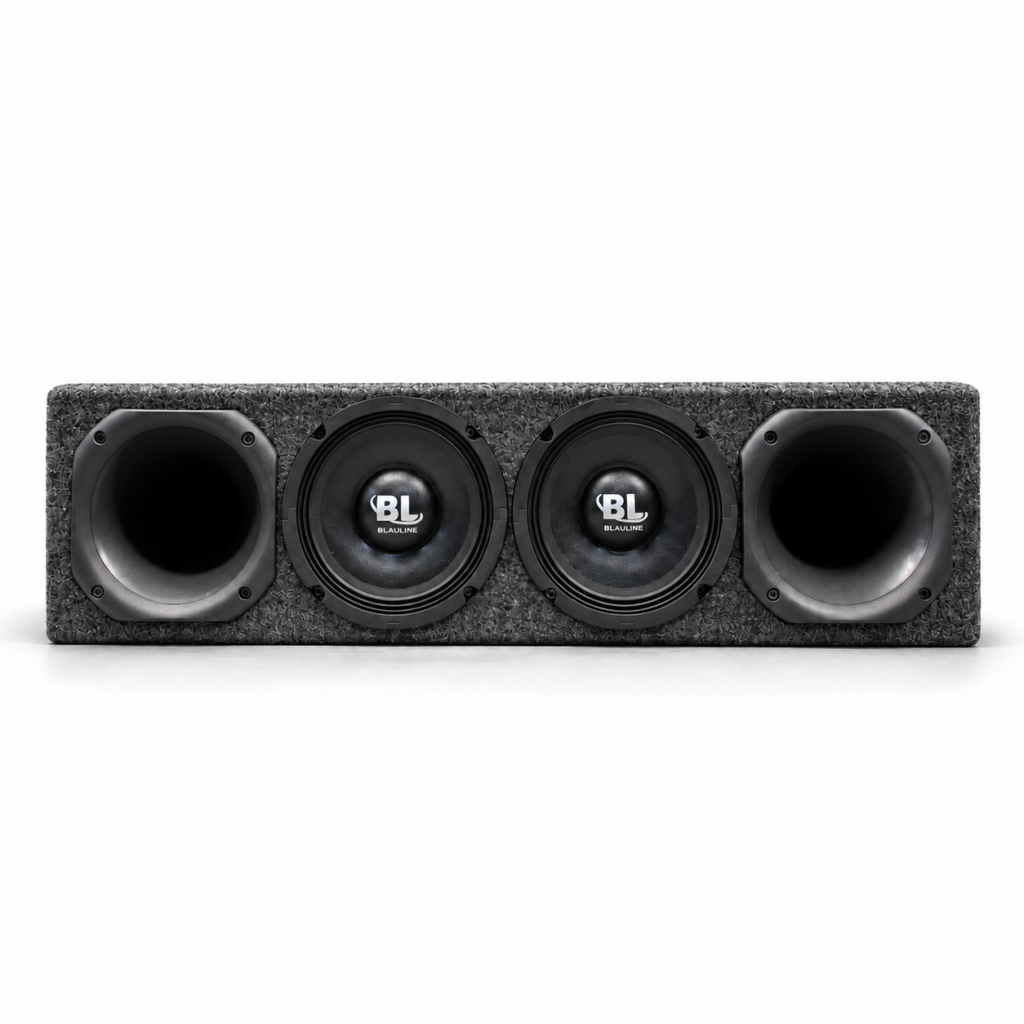Combo Rackera Custom Box + 2 Medios Blauline 6″ 150W + 2 Drivers Blauline 200W Con Corneta – imagen 2