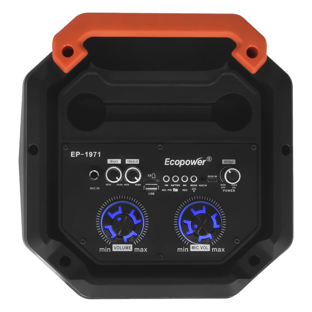 Torre Parlante Portátil Bluetooth EcoPower Karaoke Bluetooth USB Micrófono Inalambrico 2×8 Pulgadas EP1971 – imagen 4