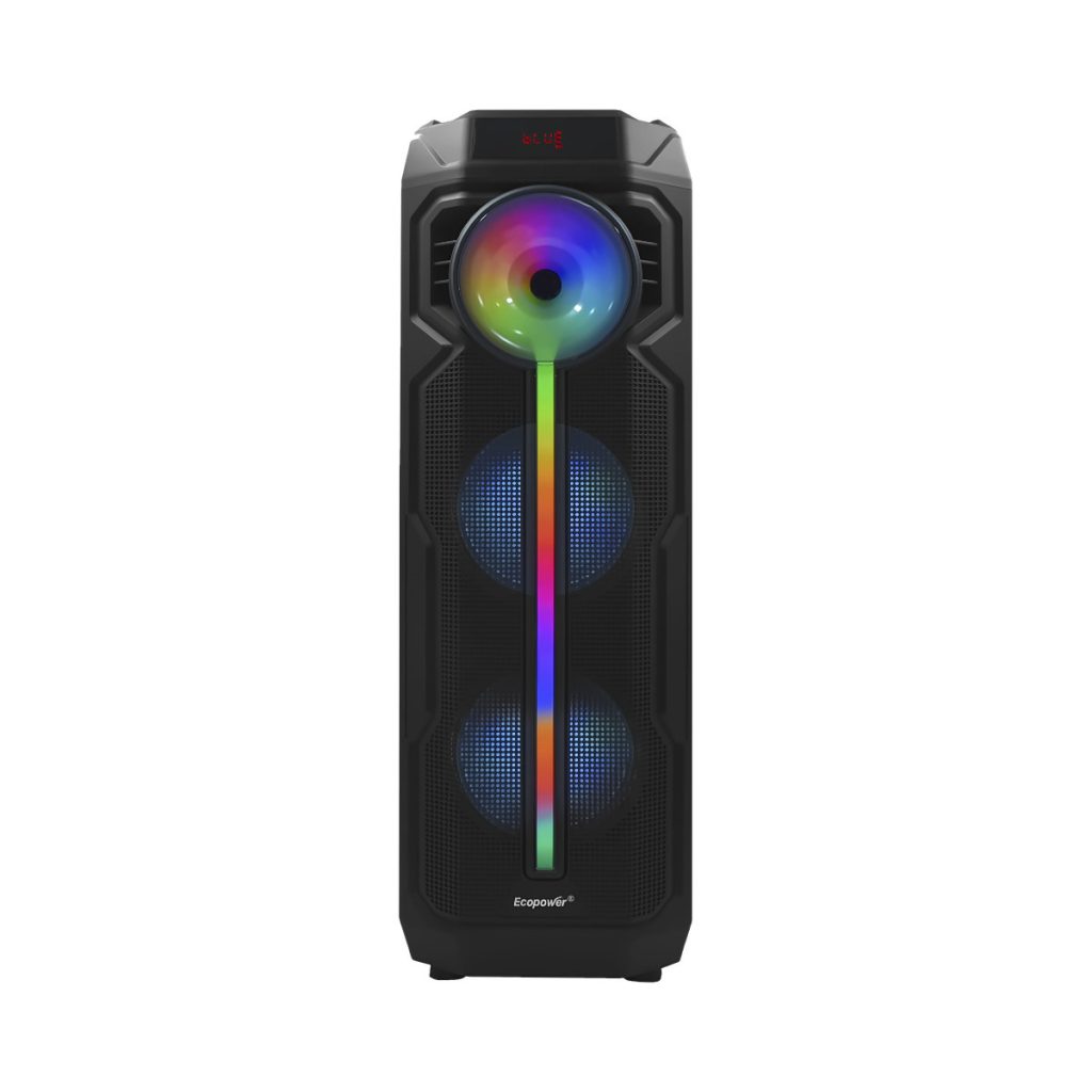Torre Parlante Portátil Bluetooth EcoPower Karaoke Bluetooth USB Micrófono Inalambrico 2×8 Pulgadas EP1971 – imagen 2