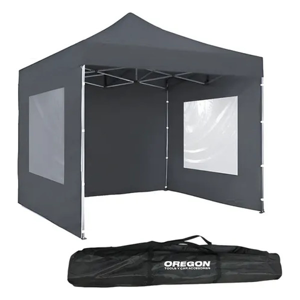 Gazebo Oregon 3×3 Con Paredes Reforzado Plegable Autoarmable Color Gris GAZ001 – imagen 2