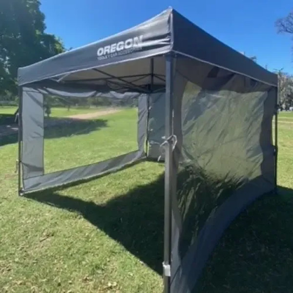 Gazebo Oregon 3×3 Con Paredes Reforzado Plegable Autoarmable Color Gris GAZ001 – imagen 3