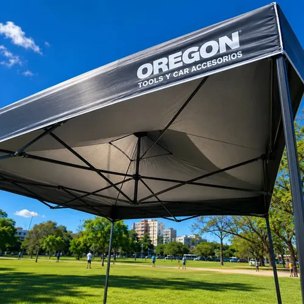 Gazebo Oregon 3×3 Plegable Autoarmable Playa Jardín Gris GAZ002 – imagen 3