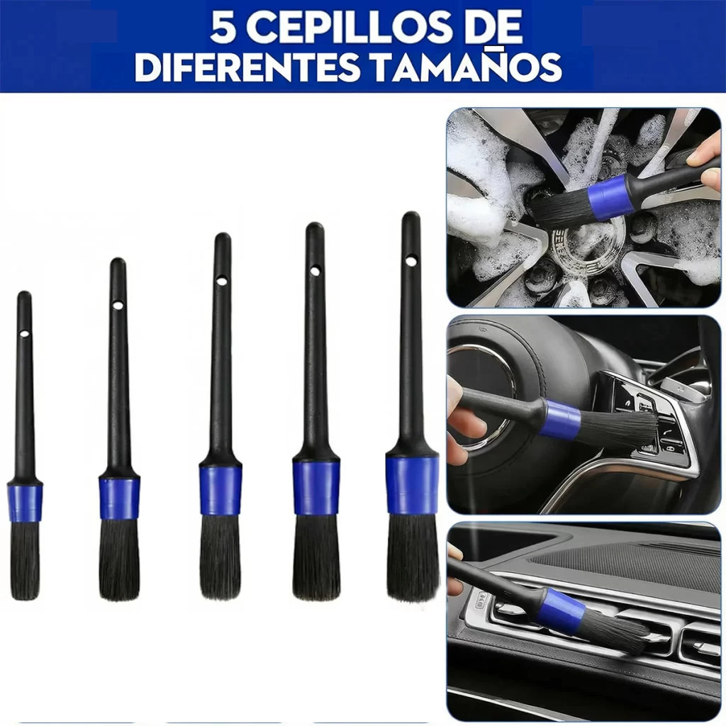 Kit Limpieza Detailing Auto 18 Piezas Microfibra Pad Pulido Cepillos – imagen 2