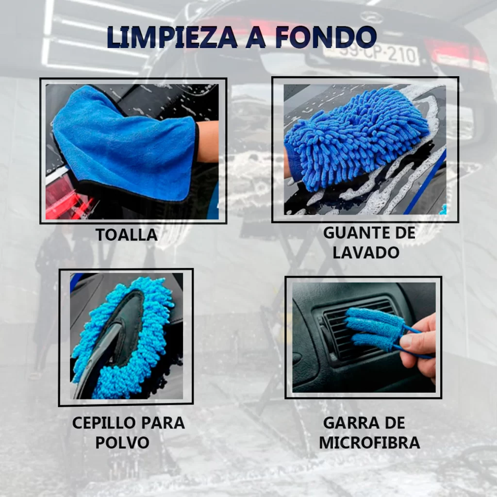 Kit Limpieza Detailing Auto 18 Piezas Microfibra Pad Pulido Cepillos – imagen 3