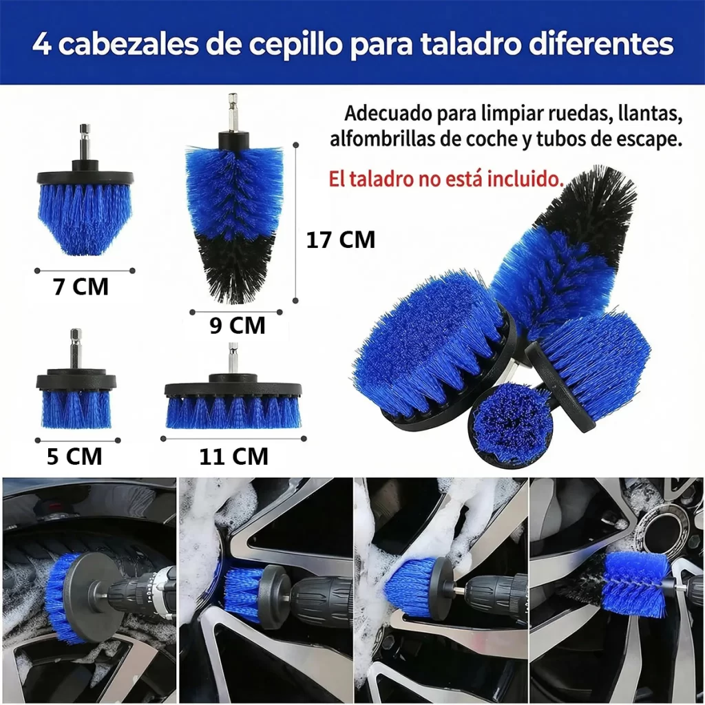 Kit de Limpieza Detailing Auto 42 Piezas Cepillos Microfibra Rociador Balde – imagen 2