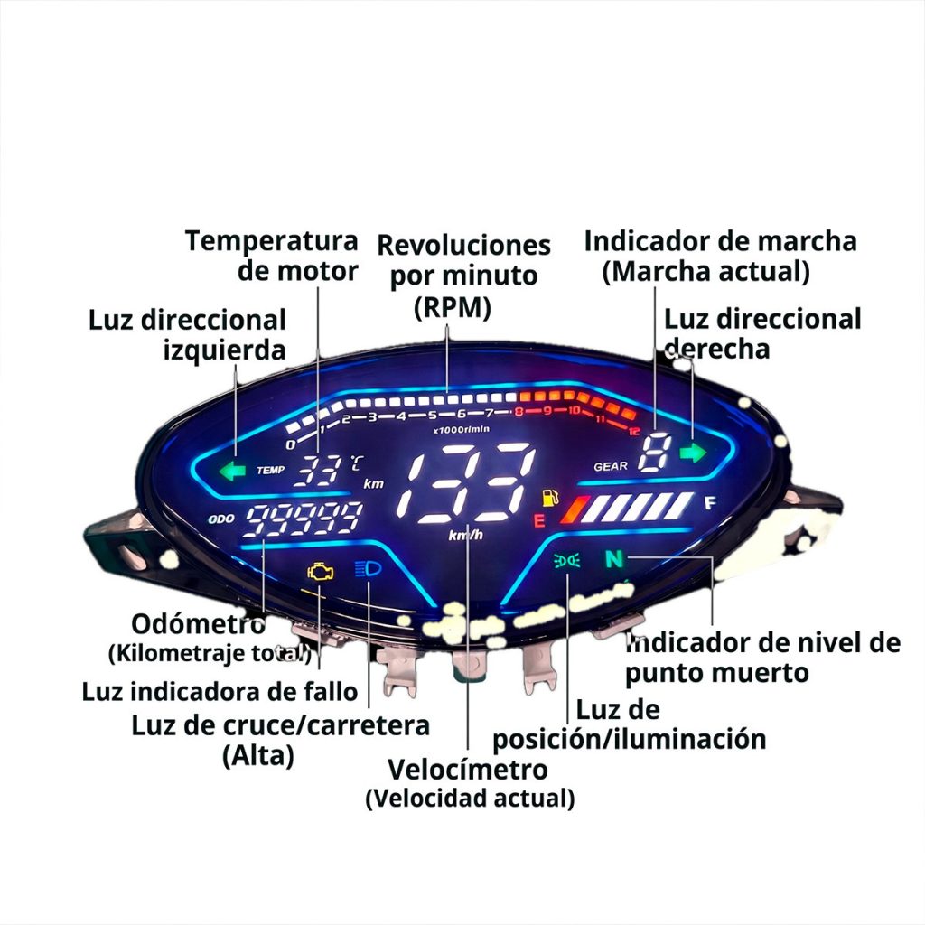 Tablero Digital Led Moto Honda Biz Rapikit MG-BZ125 Velocímetro LCD – imagen 4