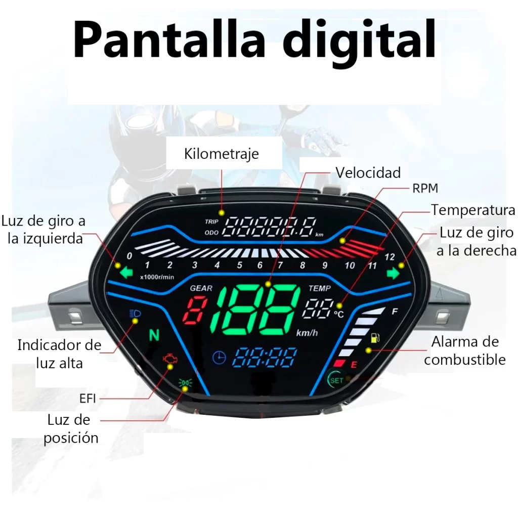 Tablero Digital Para Moto Honda Wave 110 Rapikit MG-CU110 Velocímetro LCD – imagen 3