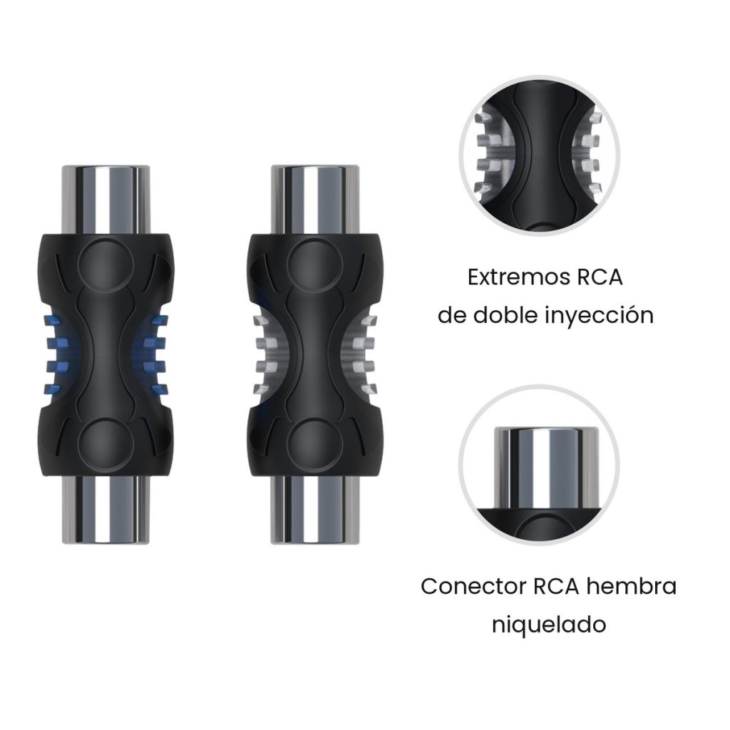 Fichas Unión Extension RCA Hembra-Hembra Recoil RCC-F8 Pack x8 – imagen 5