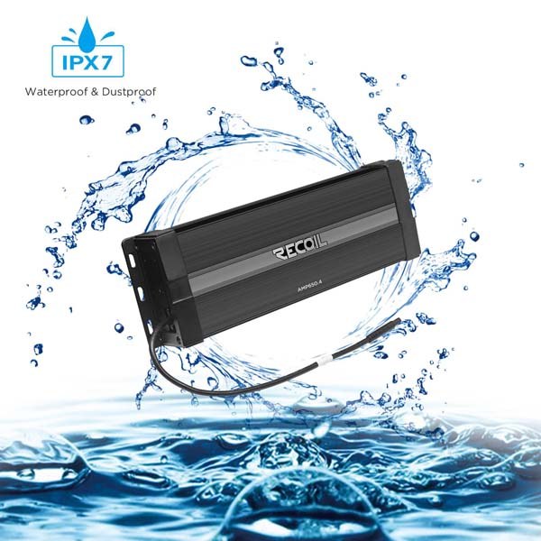 Amplificador Potencia Marino Recoil AMP650.4 4 Canales Estanco Para Lancha Barco UTV – imagen 5