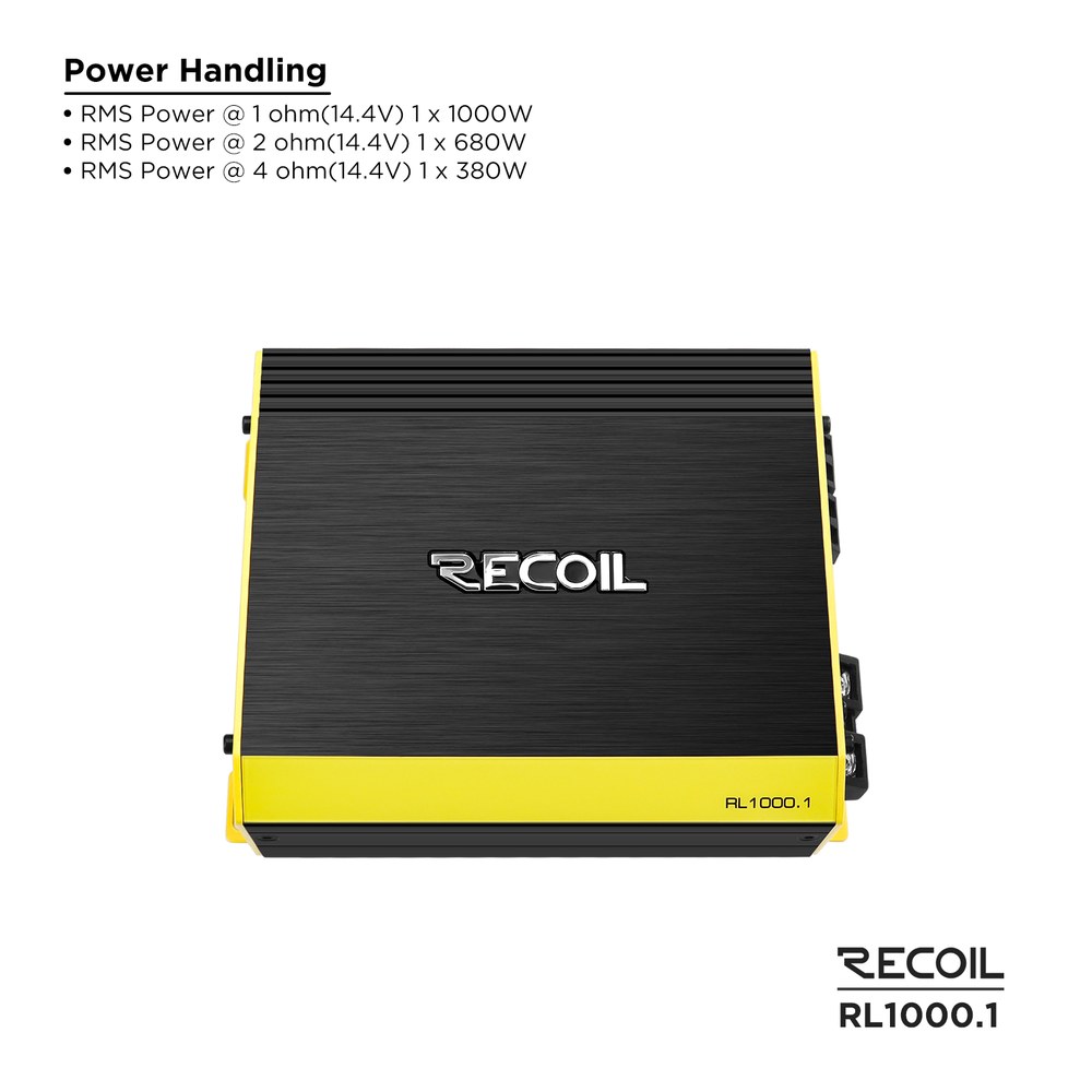 Amplificador Potencia Recoil RL1000.1 Monoblock 1000 WRMS 1 Canal – imagen 2