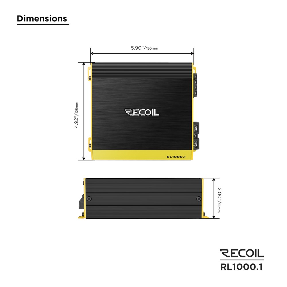 Amplificador Potencia Recoil RL1000.1 Monoblock 1000 WRMS 1 Canal – imagen 4