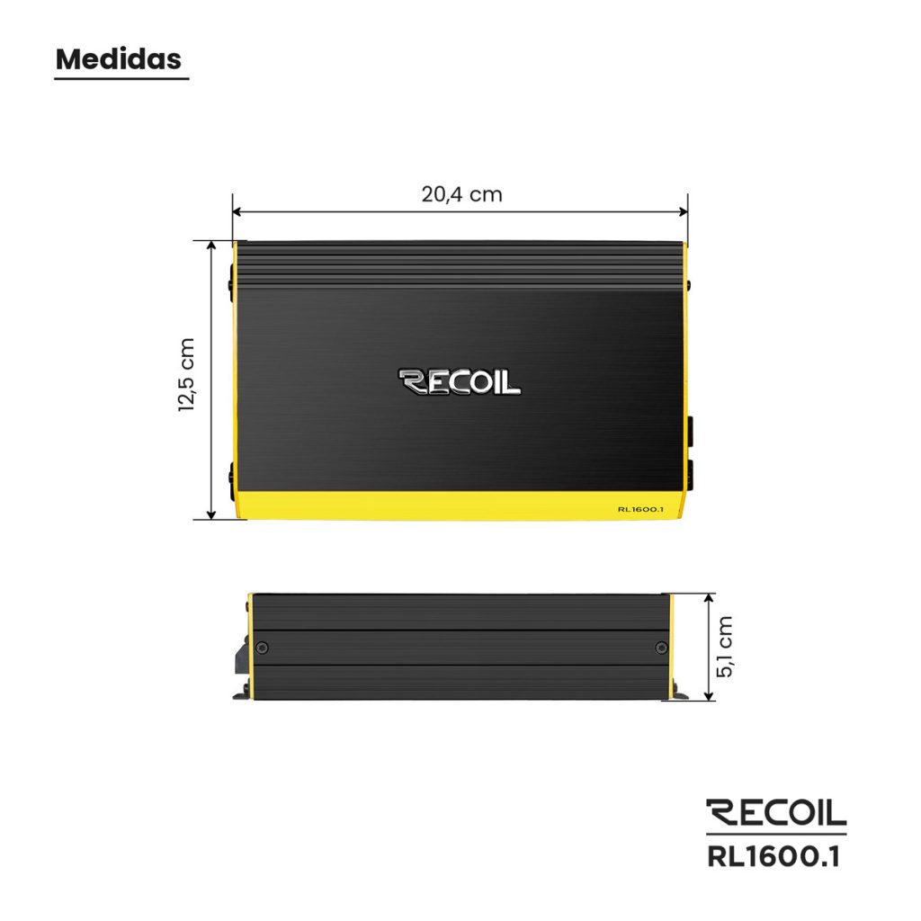 Amplificador Potencia Recoil RL1600.1 Monoblock 1600W RMS 1 Ohm Clase D – imagen 5