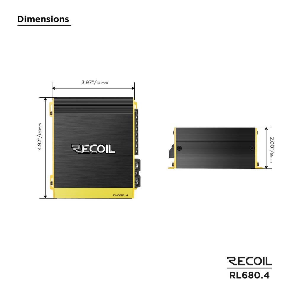 Amplificador Potencia Recoil RL680.4 4 Canales 170W RMS x4 2 Ohms Clase D – imagen 4