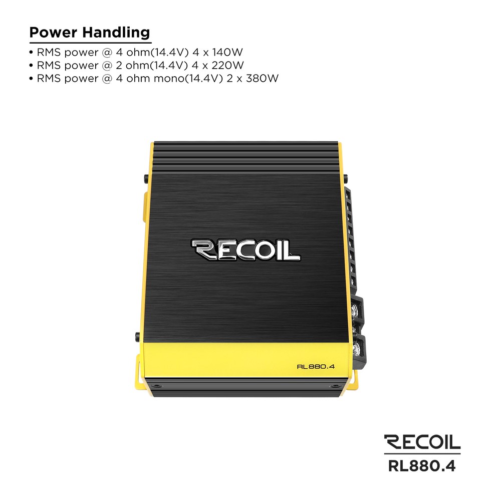 Amplificador Potencia Recoil RL880.4 4 Canales 220W RMS x4 2 Ohms Clase D – imagen 5