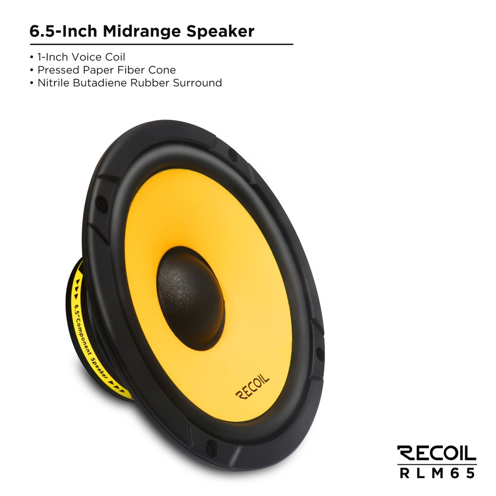 Parlantes Componentes Recoil RLM65 6.5 Pulgadas 80W RMS 160W Par – imagen 2